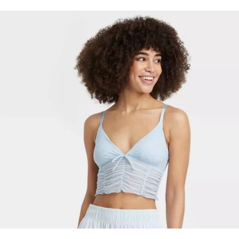 Colsie Women's Mesh Brami - Blue- Size S NWT